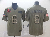 Nike Browns 6 Baker Mayfield 2019 Olive Camo Salute To Service Limited Jersey,baseball caps,new era cap wholesale,wholesale hats